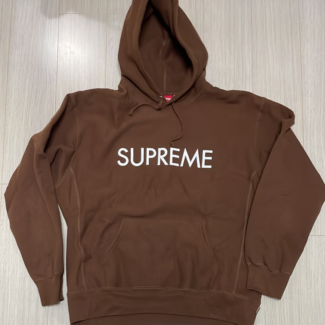 Supreme Capital Hooded Sweatshirt "Dark Brown"