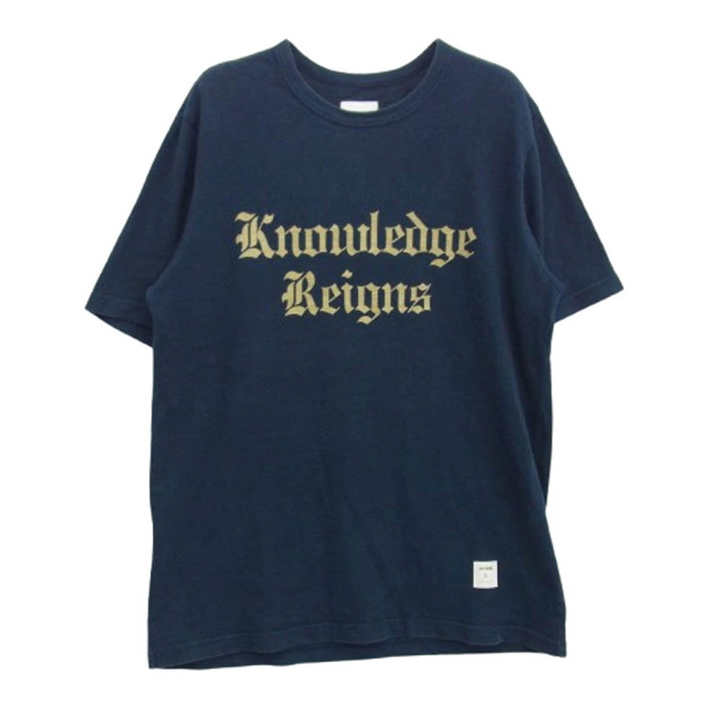 Supreme シュプリーム 半袖Tシャツ 13SS Knowledge Reigns T-shirts フロントプリント クルーネック 半袖 Tシャツ ネイビー系 L【中古】