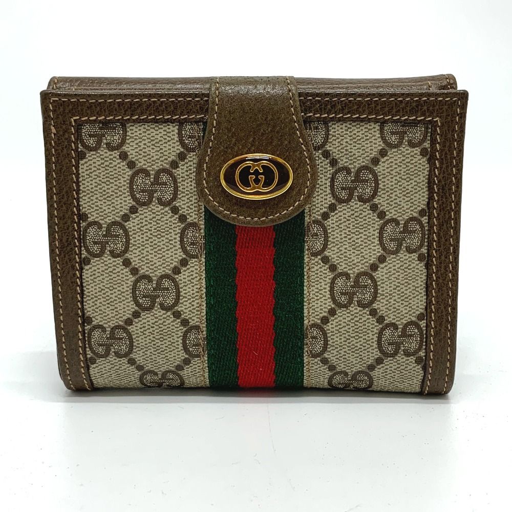 グッチ シェリーライン オールドグッチ 2つ折り財布 GGスプリームキャンバス