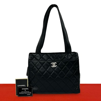 CHANEL シャネル マトラッセ ココマーク ラムスキン ショルダーバッグ ブラック
40472