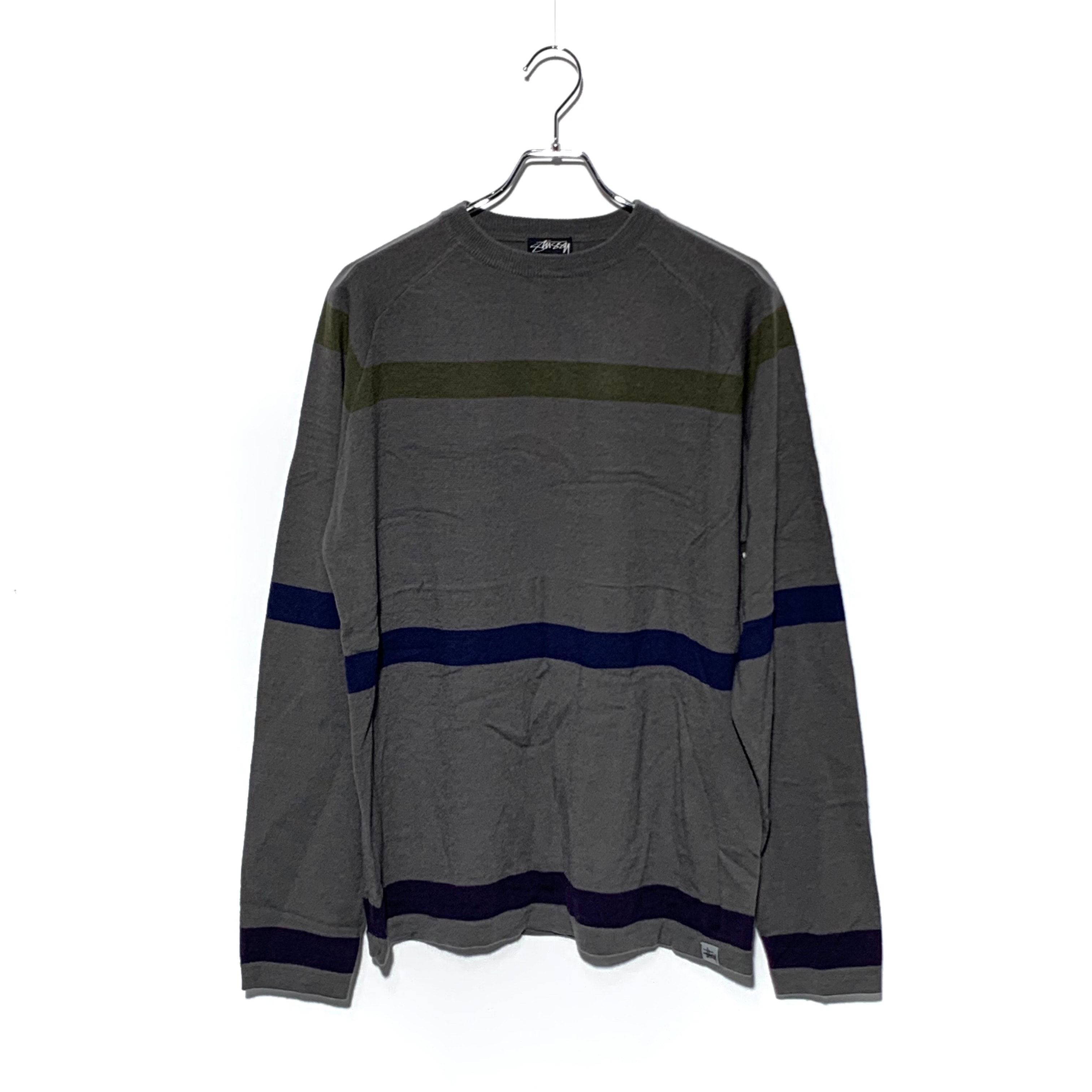 STUSSY Border Wool Knit Gray
