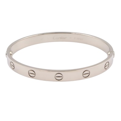 カルティエ CARTIER ラブブレス ブレスレット アクセサリー K18WG(ホワイトゴールド) レディース シルバー系 B6081617 【中古】