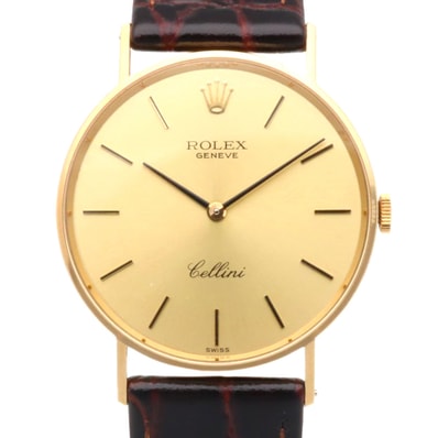 ロレックス チェリーニ 腕時計 時計 18金 K18イエローゴールド 3833 手巻き オーバーホール済 磨き直し済 42番 メンズ 1年保証 ROLEX 中古