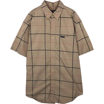 古着 ラルフローレン Ralph Lauren CHAPS チャップス 半袖 ボタンダウン チェックシャツ メンズM相当/eaa495213