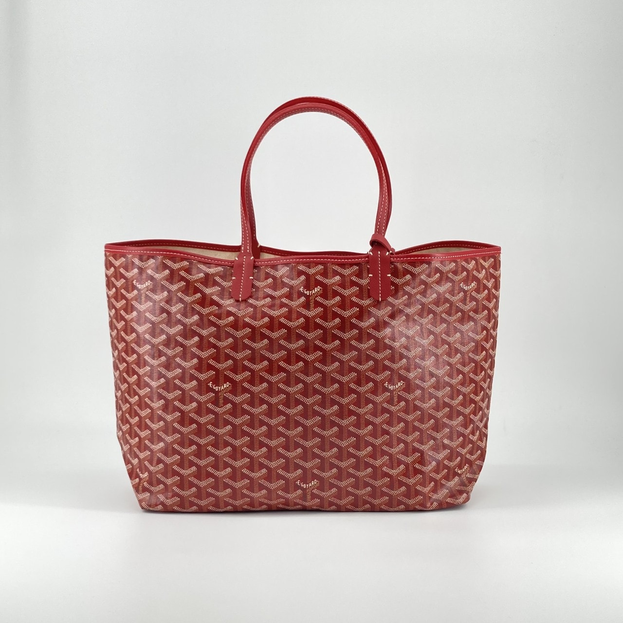 GOYARD(ゴヤール) サンルイ PM リバーシブル シュヴロッシュカーフスキン / ゴヤールディンキャンバス トートバッグ レッド