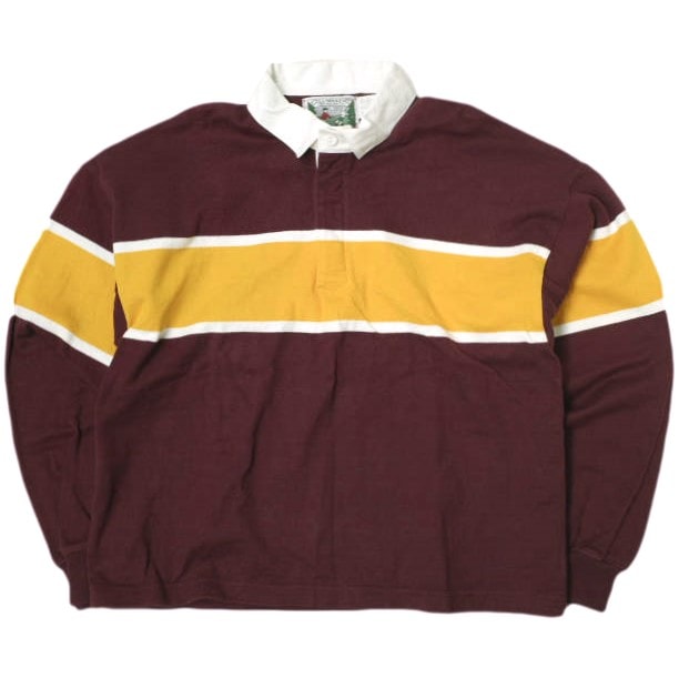COLUMBIAKNIT x BEAMS BOY コロンビアニット ビームスボーイ 別注 アメリカ製 ラグビージャージ 13-01-0278-086 ONE SIZE BURGUNDY 長袖 ボーダー ラガーシャツ トップス g22655