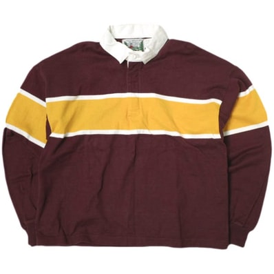 COLUMBIAKNIT x BEAMS BOY コロンビアニット ビームスボーイ 別注 アメリカ製 ラグビージャージ 13-01-0278-086 ONE SIZE BURGUNDY 長袖 ボーダー ラガーシャツ トップス g22655