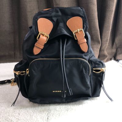 バーバリー リュックサック ブラック ナイロン