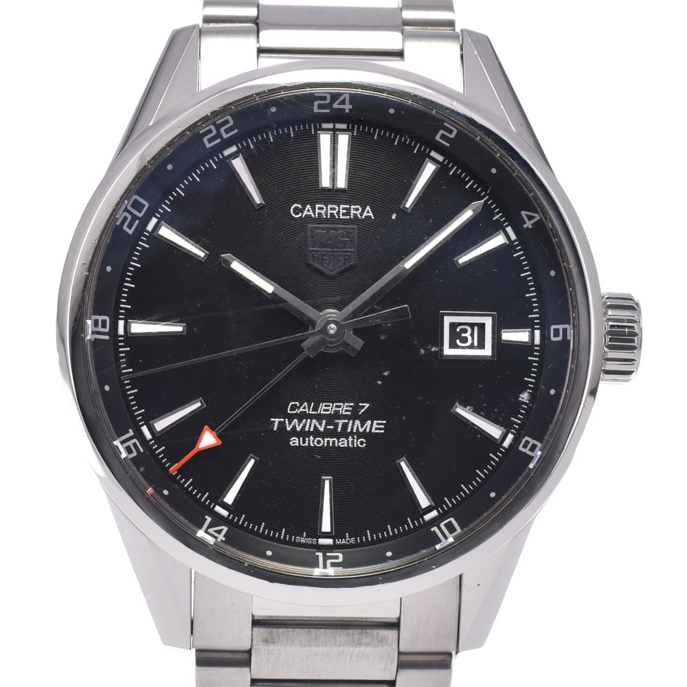 値下 タグホイヤー TAG HEUER WAR2010.BA0723 カレラ キャリバー7 裏スケ ブラック 自動巻き メンズ 良品 腕時計 J#147547