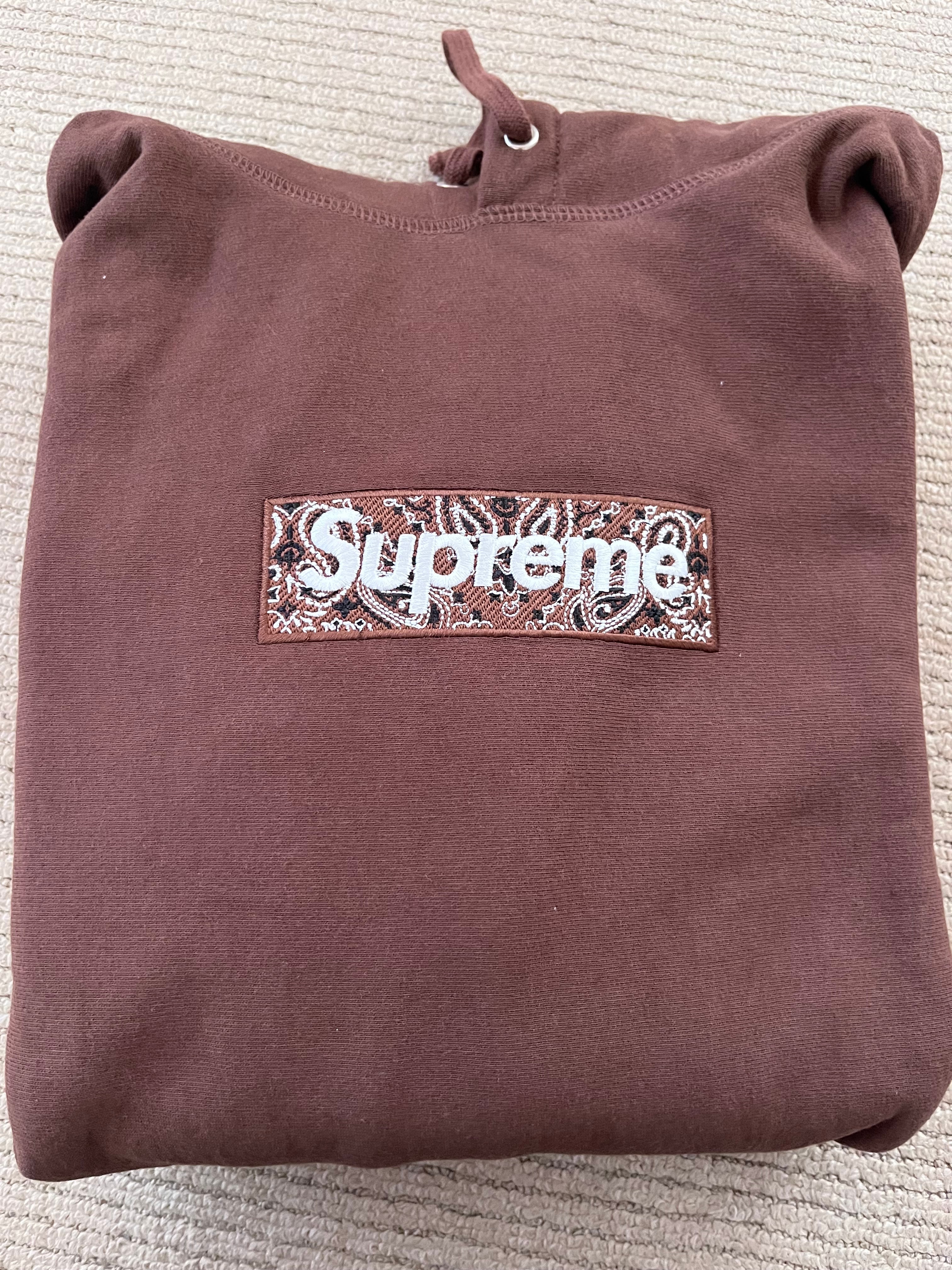 Supreme Bandana Box Logo Hooded Sweatshirt "Brown"