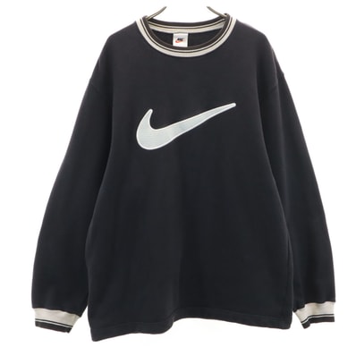NIKE ナイキ 90s 00s オールド 長袖 スウェット トレーナー L ブラック系