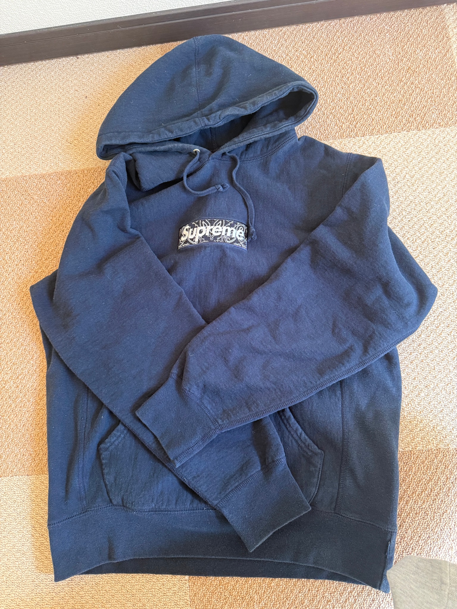 Supreme Bandana Box Logo Hooded Sweatshirt "Navy"