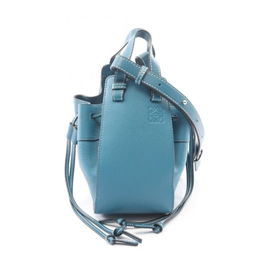 ロエベ LOEWE ハンモック ドローストリングバッグ ミニ 2WAY ハンドバッグ バッグ レザー レディース グリーン系 314.30.V07 【中古】