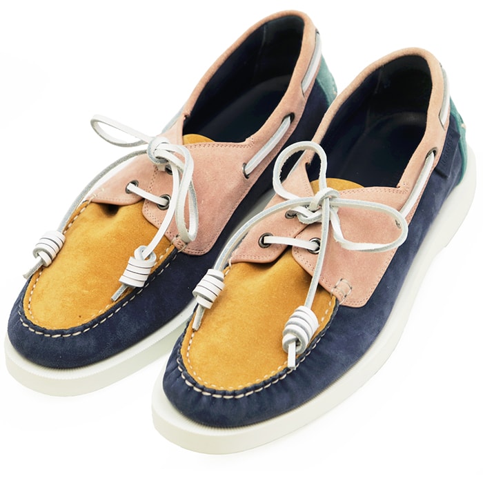 SALE【極美品】HERMES エルメス エコティユ デッキシューズ メンズ サイズ EU40.5 スウェード レザーシューズ 靴 袋・紐付属 マルチカラー イタリア製