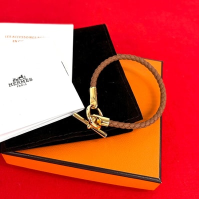 HERMES エルメス グレナン ブレスレット GP レザー ブレスレット ブラウン
1117c