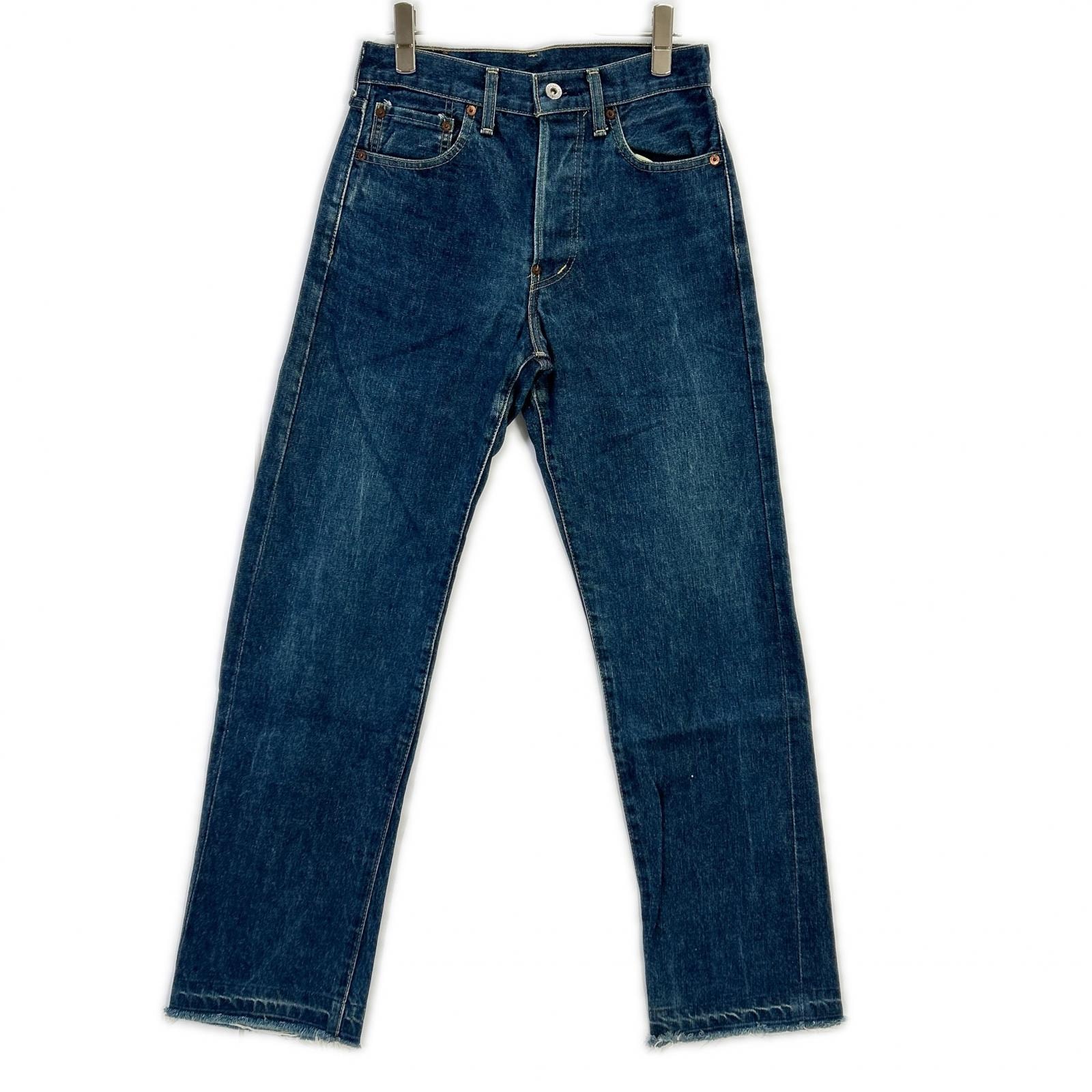 リーバイス 90'S インディゴ 日本製 701XX復刻 ビッグE 均等V セルビッチデニムパンツ W28L34