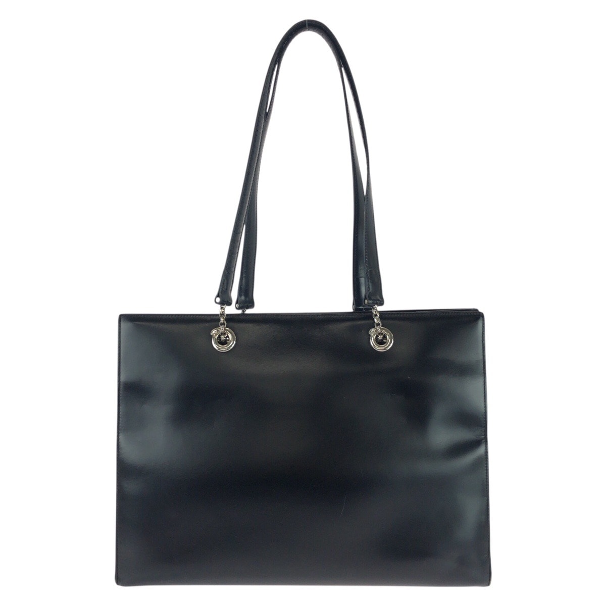 美品 CARTIER カルティエ ヴィンテージ パンテール ブラック 黒 シルバー金具 レザー トートバッグ ショルダーバッグ 603742 【中古】