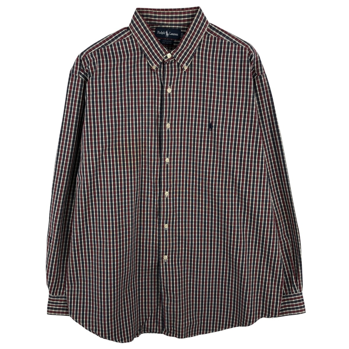 古着 ラルフローレン Ralph Lauren MARLOWE 長袖 ボタンダウンチェックシャツ メンズXL相当/eaa607076
