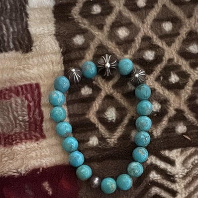 Chrome Hearts Beaded Bracelet 8mm V13 "Turquoise"