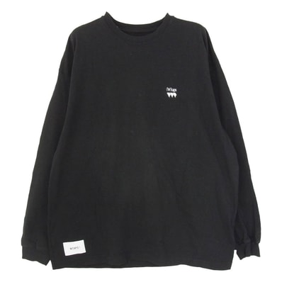 WTAPS ダブルタップス 24SS 241ATDT-CSM14 OBJ 02 LS Cotton プリント ロンT 長袖 カットソー ブラック系 X03【中古】