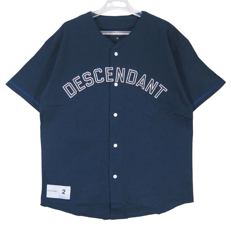 DESCENDANT ディセンダント 22SS BEARS SS 221ATDS-CSM24 ベアーズ ベースボール ショートスリーブ シャツ ネイビー 半袖 サイズ2