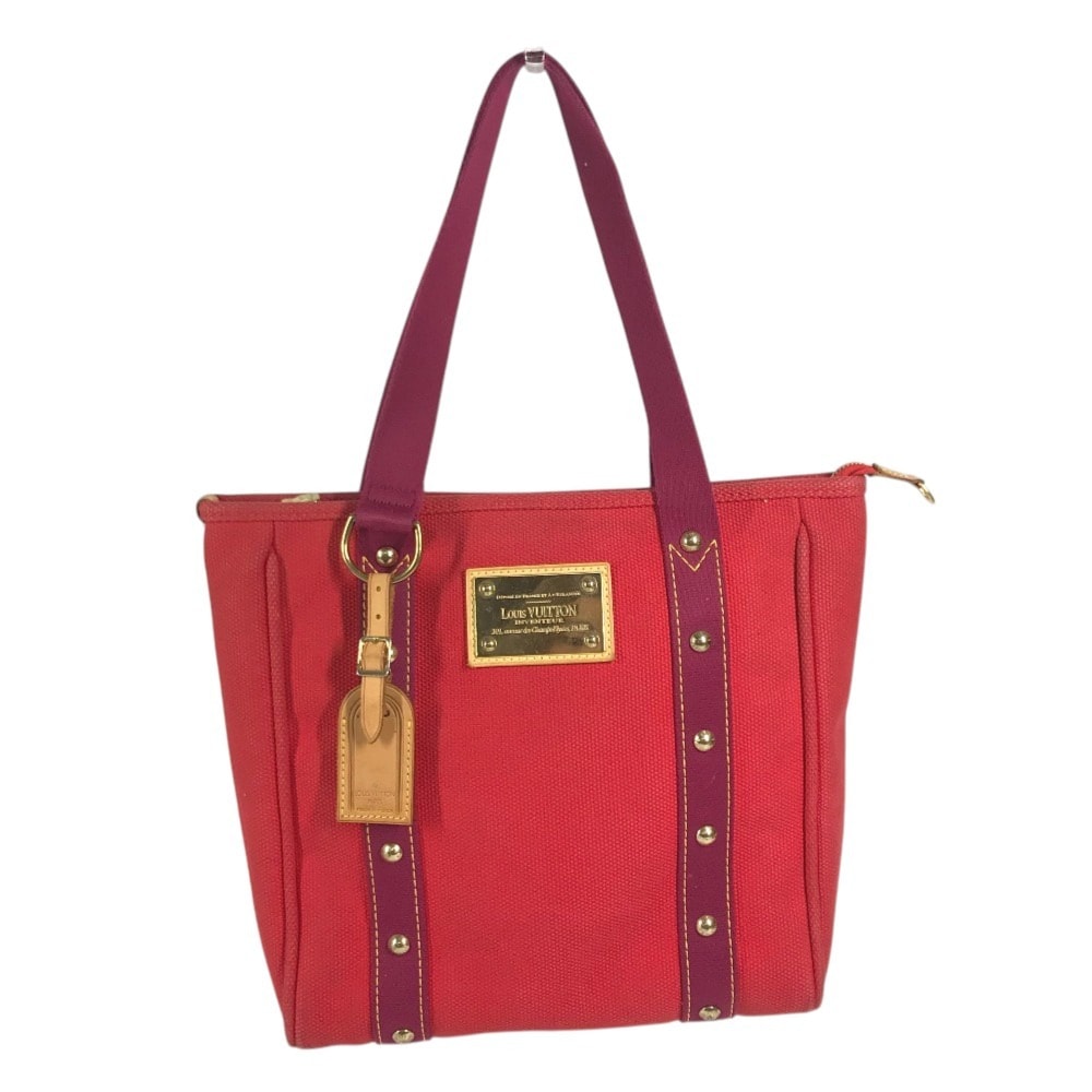ルイヴィトン LOUIS VUITTON カバMM カバ MM M40034 アンティグア トートバック カバン  ハンドバック トートバッグ キャンバス レッド