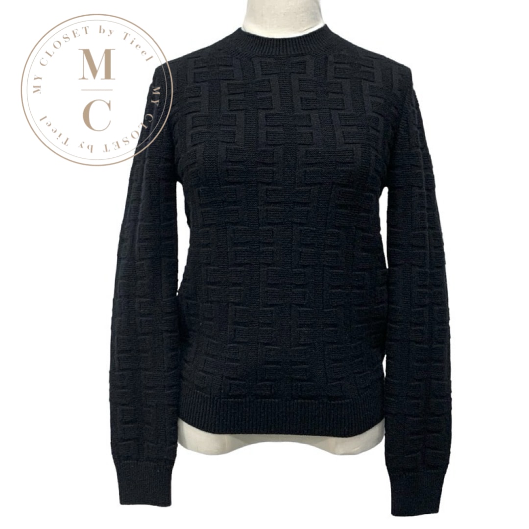 エルメス HERMES トップス ウール ブラック 黒 ニット セーター