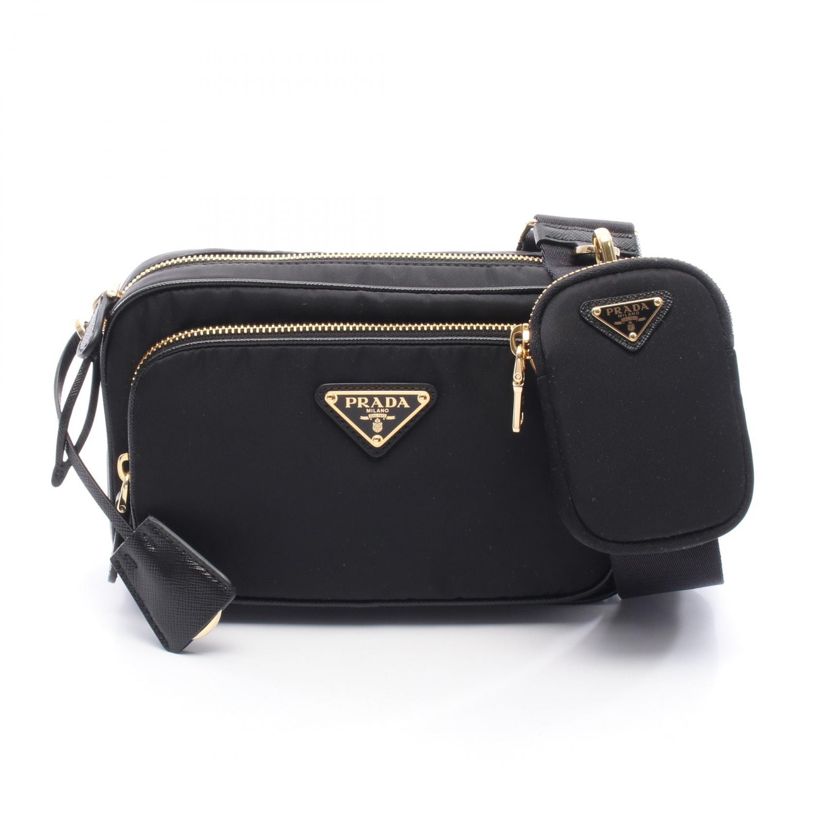 プラダ PRADA Re-Nylon ミニ ショルダーバッグ バッグ ナイロン レザー レディース ブラック系 1BH226R064F0632 【新品】