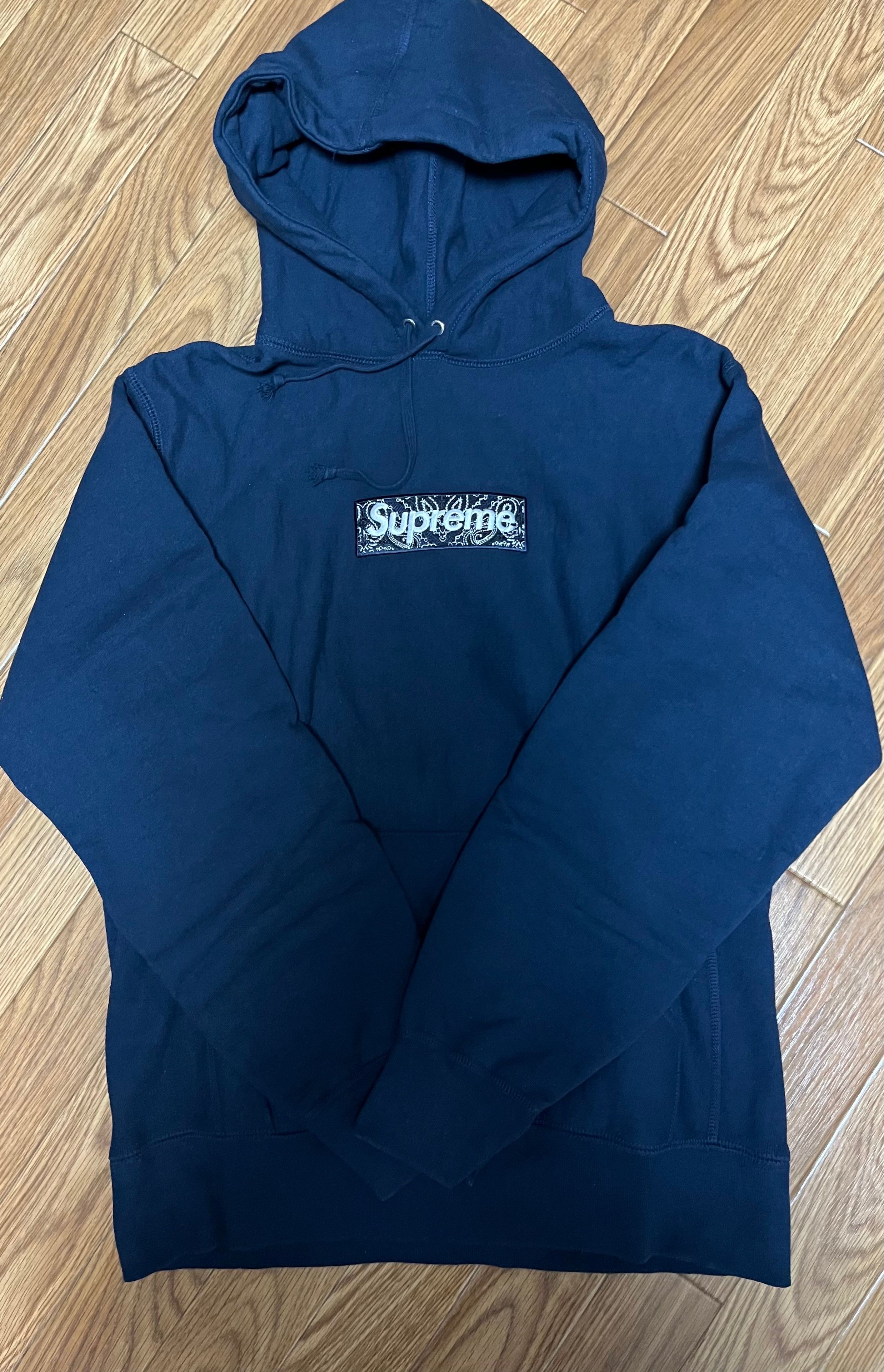 Supreme Bandana Box Logo Hooded Sweatshirt "Navy"