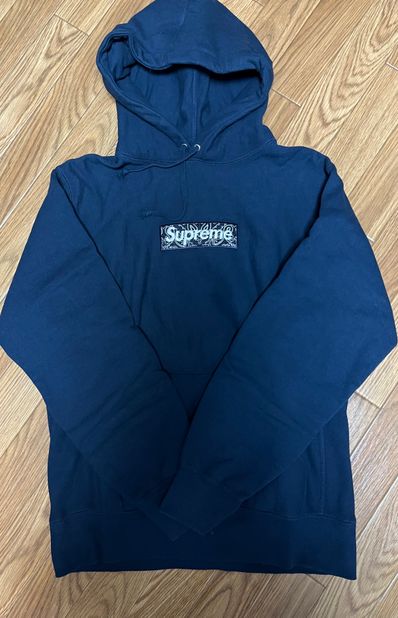 Supreme Bandana Box Logo Hooded Sweatshirt "Navy"