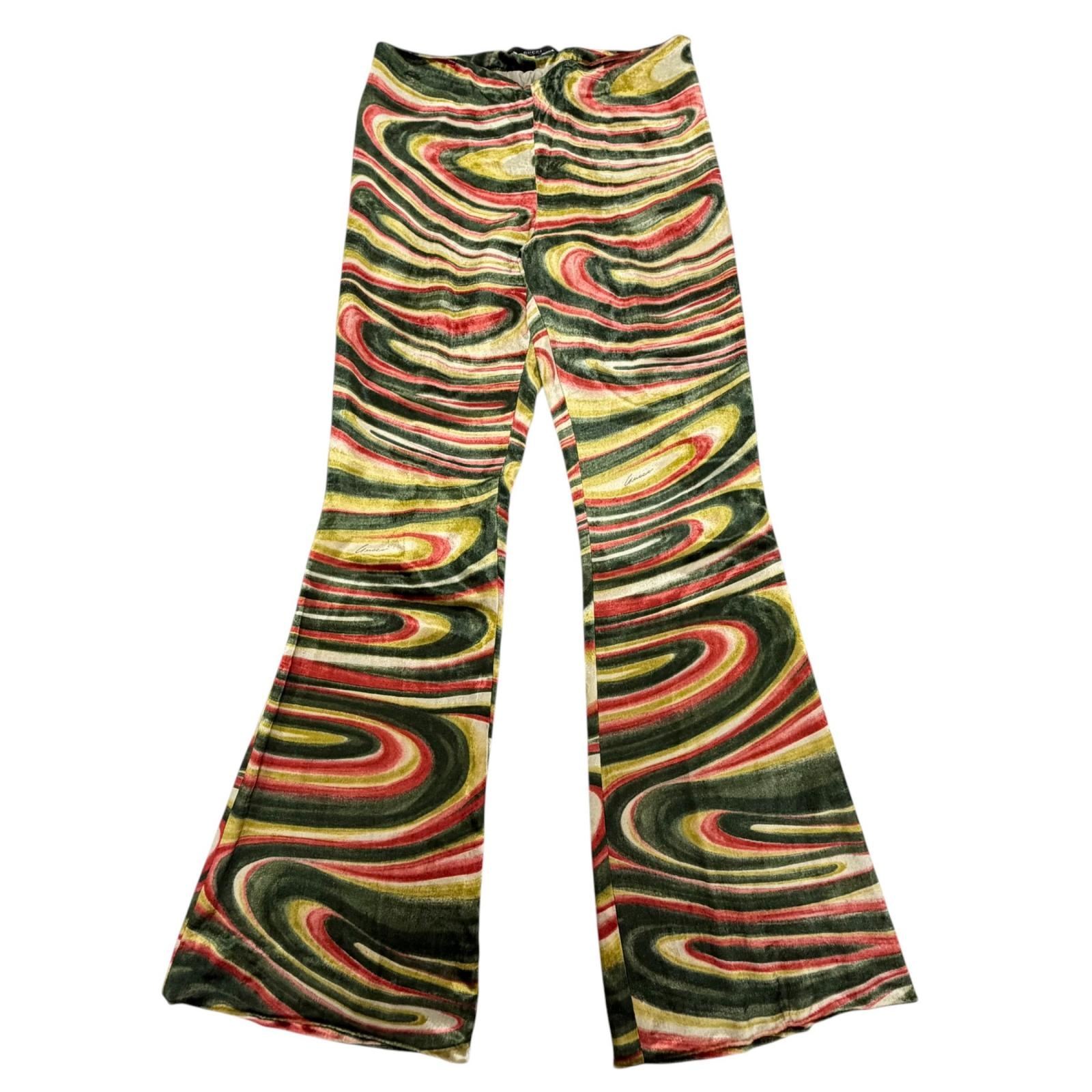 極美品 グッチ パンツ Psychedelic Swirl Velvet 42