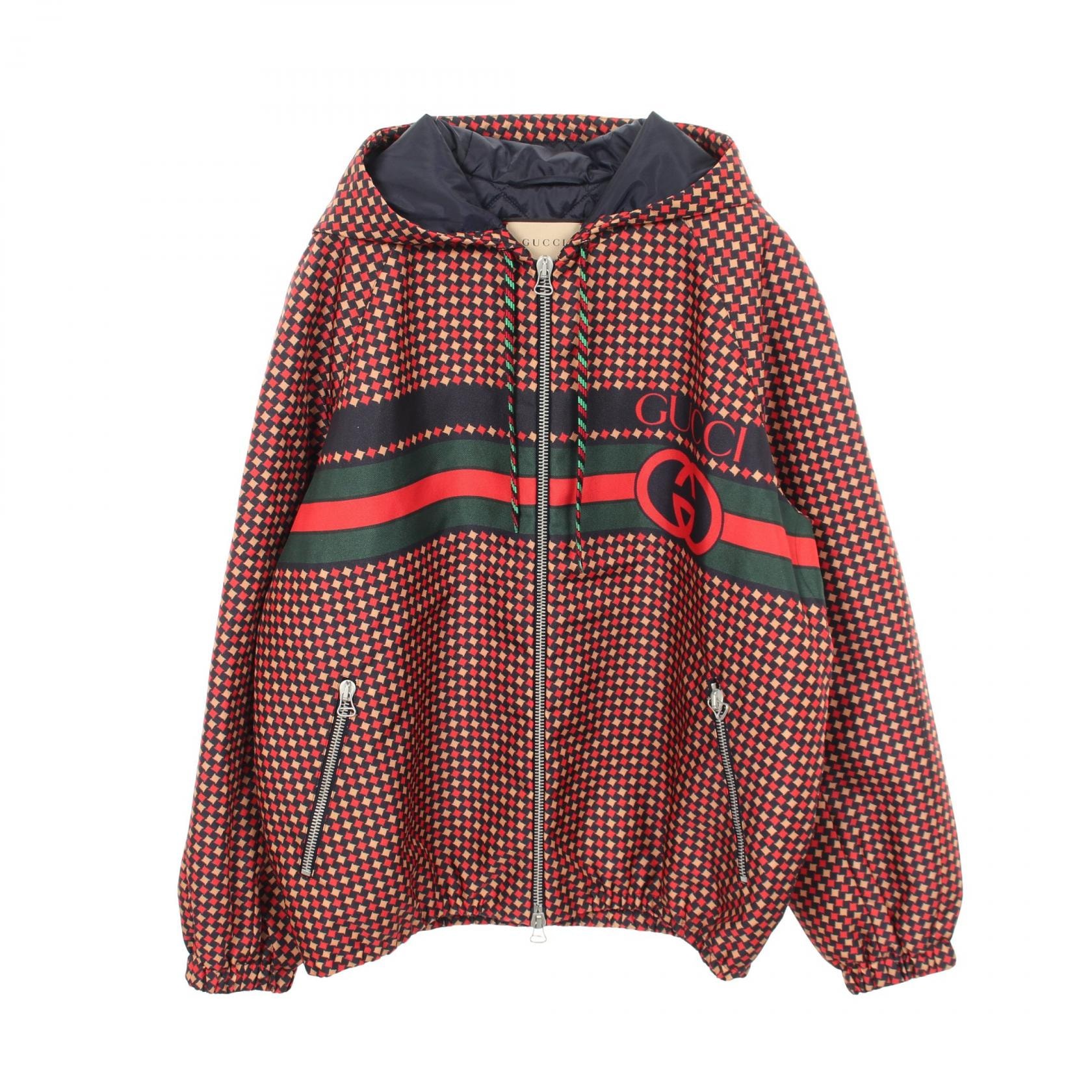 グッチ GUCCI インターロッキングG シェリーライン 衣料品 アウター ナイロン メンズ レッド系 / マルチカラー 【中古】