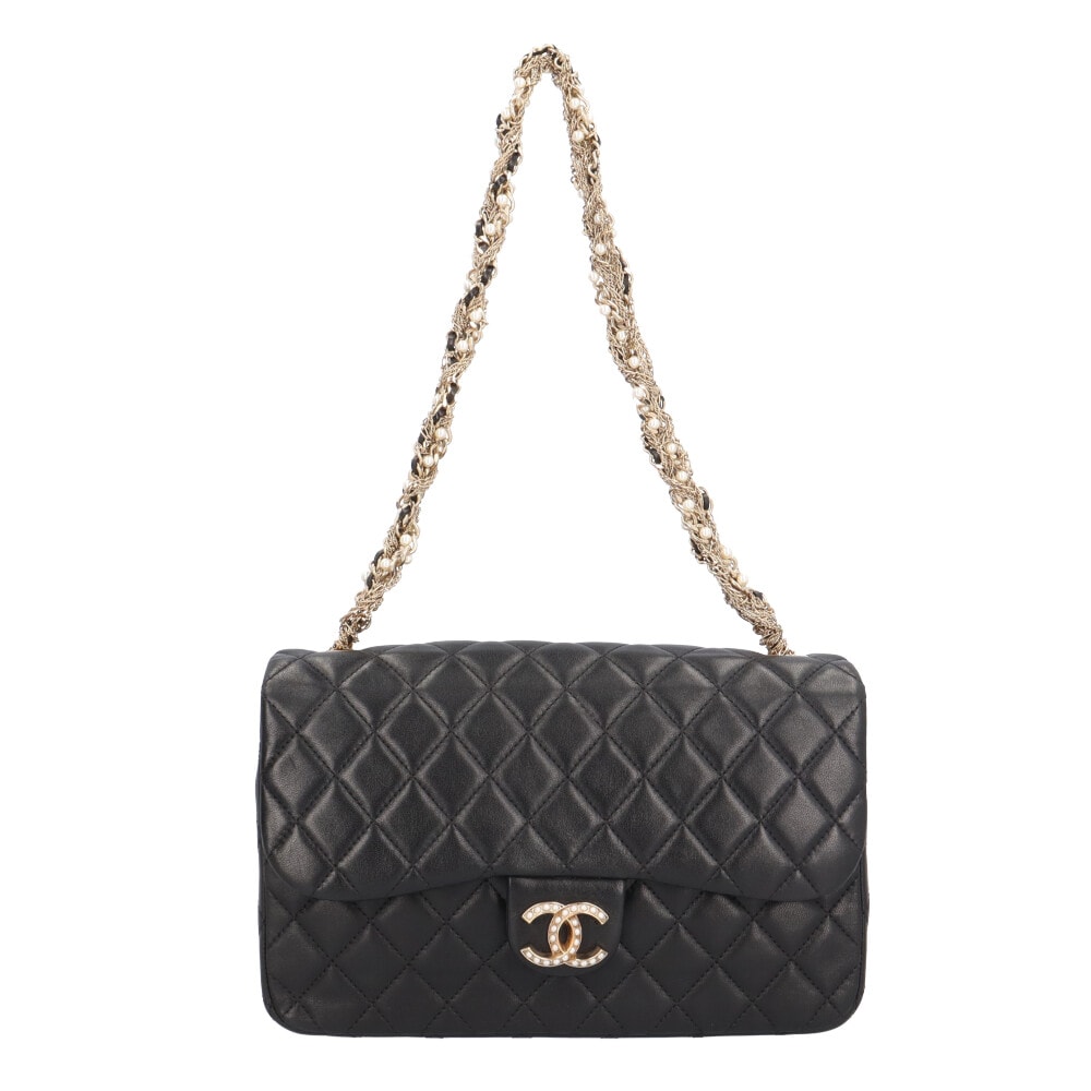 シャネル マトラッセ ショルダーバッグ レザー ブラック レディース CHANEL  中古