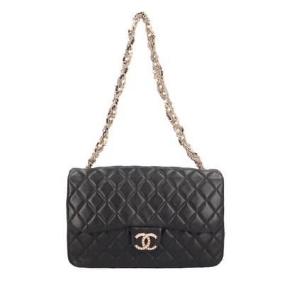 シャネル マトラッセ ショルダーバッグ レザー ブラック レディース CHANEL 中古