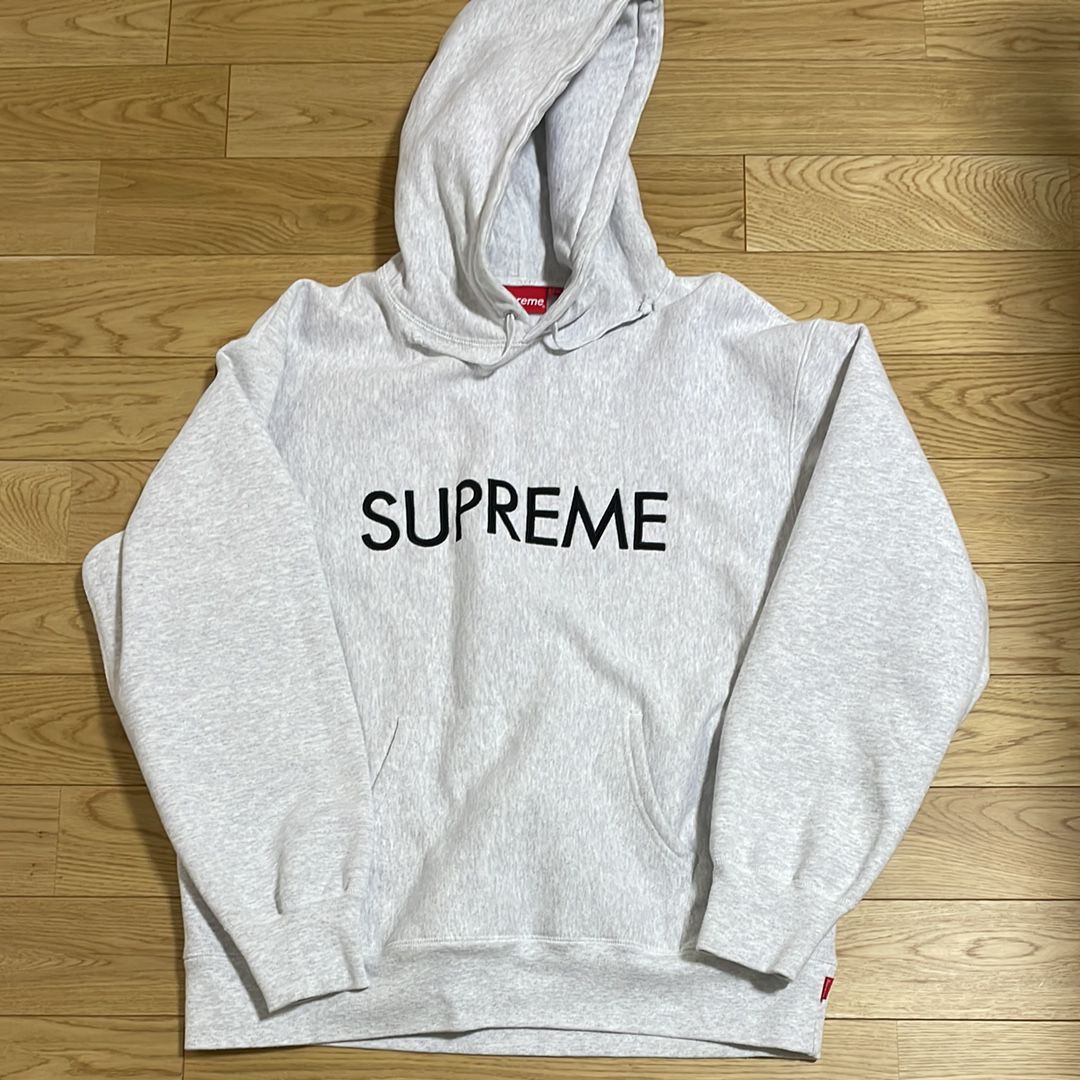Supreme Capital Hooded Sweatshirt "Ash Grey"