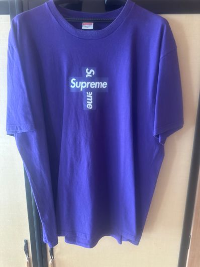 Supreme Cross Box Logo Tee "Purple"