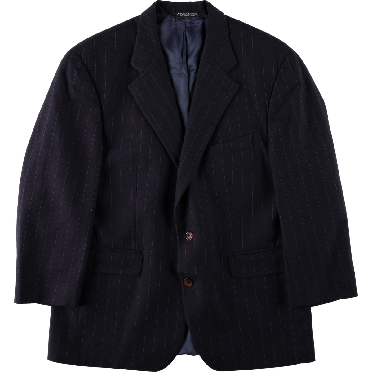 古着 ラルフローレン Ralph Lauren CHAPS チャップス ストライプ柄 ウールテーラードジャケット カナダ製 メンズM相当/eaa671537