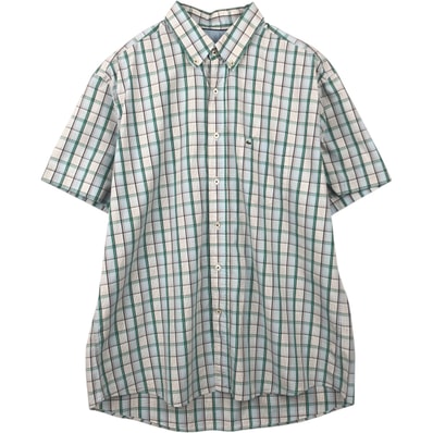 古着 ラコステ LACOSTE REGULAR FIT 半袖 ボタンダウン チェックシャツ メンズL相当/eaa655919