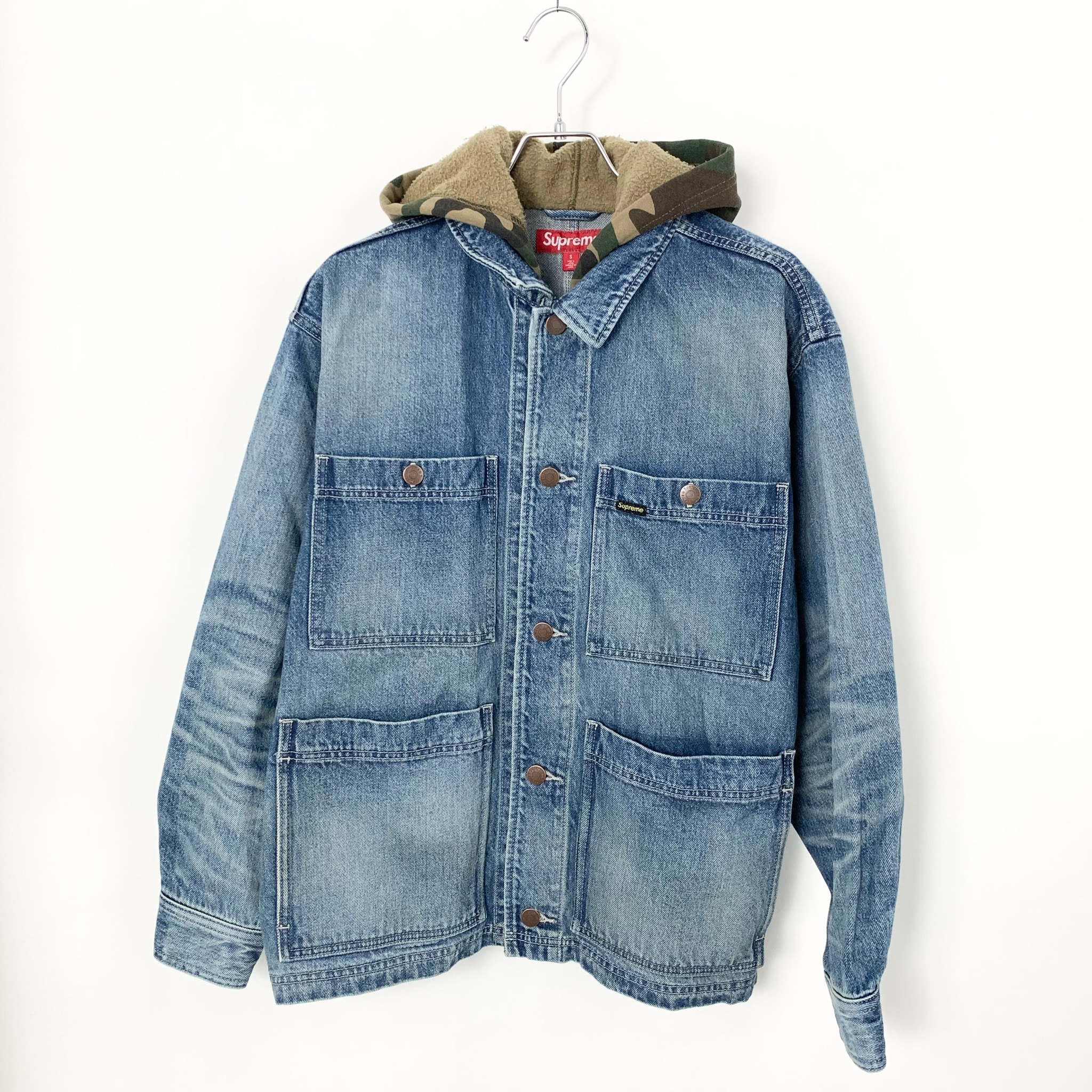 Supreme Worn Hooded Chore Coat "Denim"