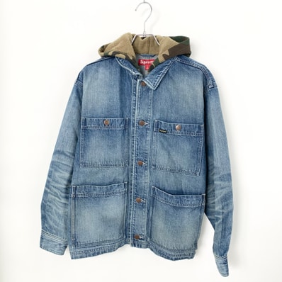 Supreme Worn Hooded Chore Coat "Denim"