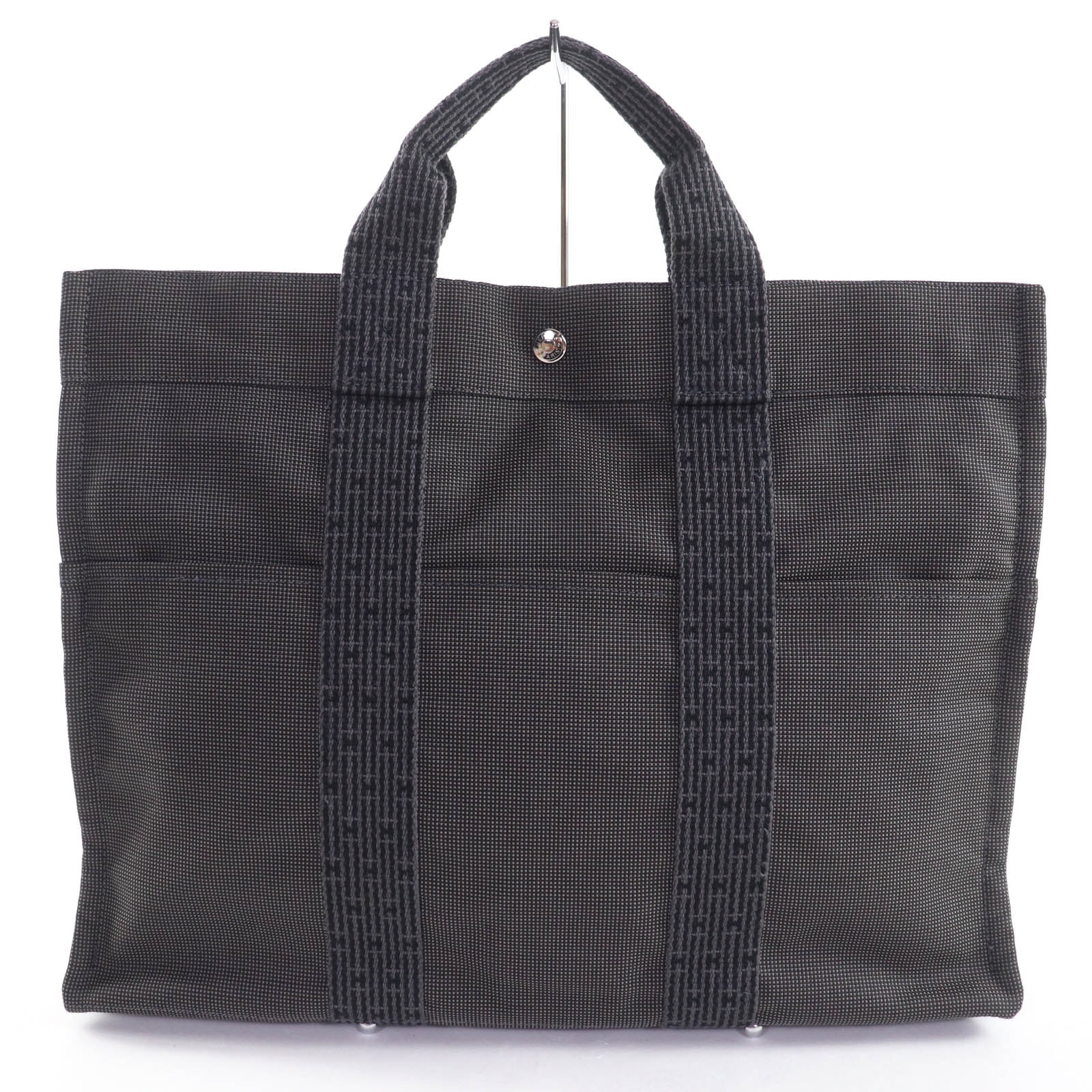 極美品 エルメス ハンドバッグ エールライン MM グレー レディース