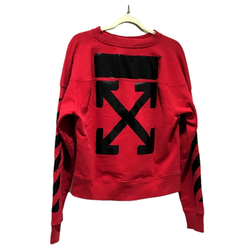 オフホワイト OFF-WHITE 2018SS チャンピオン コラボ クルーネック OMBA021S188750502010 トレーナー アパレル スウェットシャツ スウェット コットン レッド レッド×ブラック