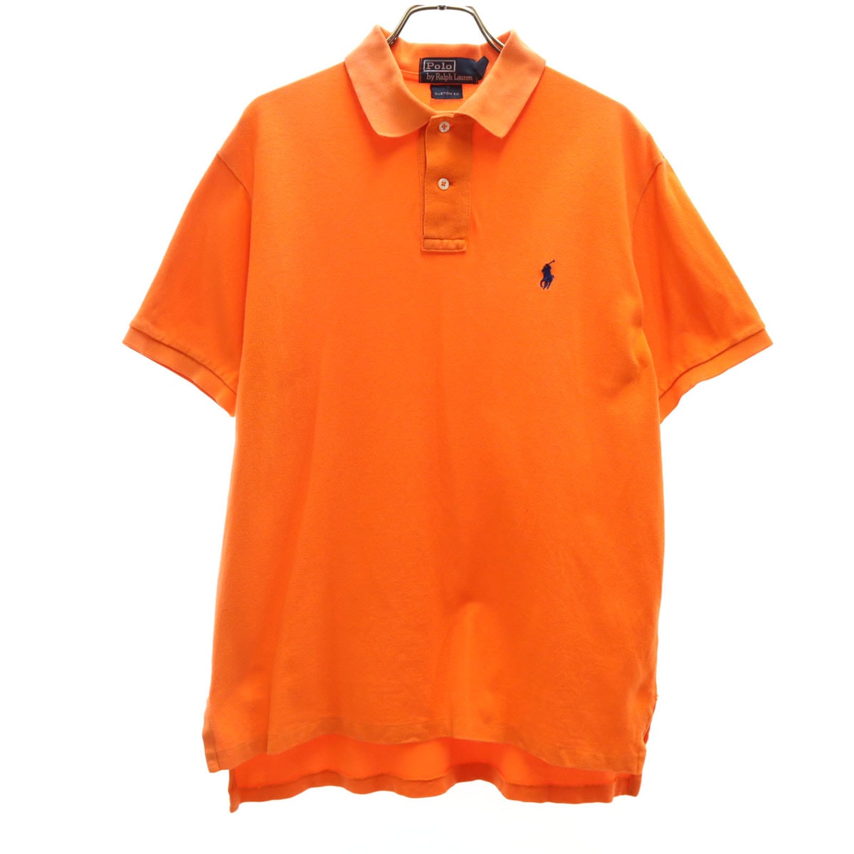 Polo by Ralph Lauren ポロバイラルフローレン 半袖 カスタムフィット ポロシャツ M オレンジ 鹿の子