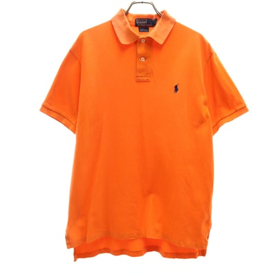 Polo by Ralph Lauren ポロバイラルフローレン 半袖 カスタムフィット ポロシャツ M オレンジ 鹿の子