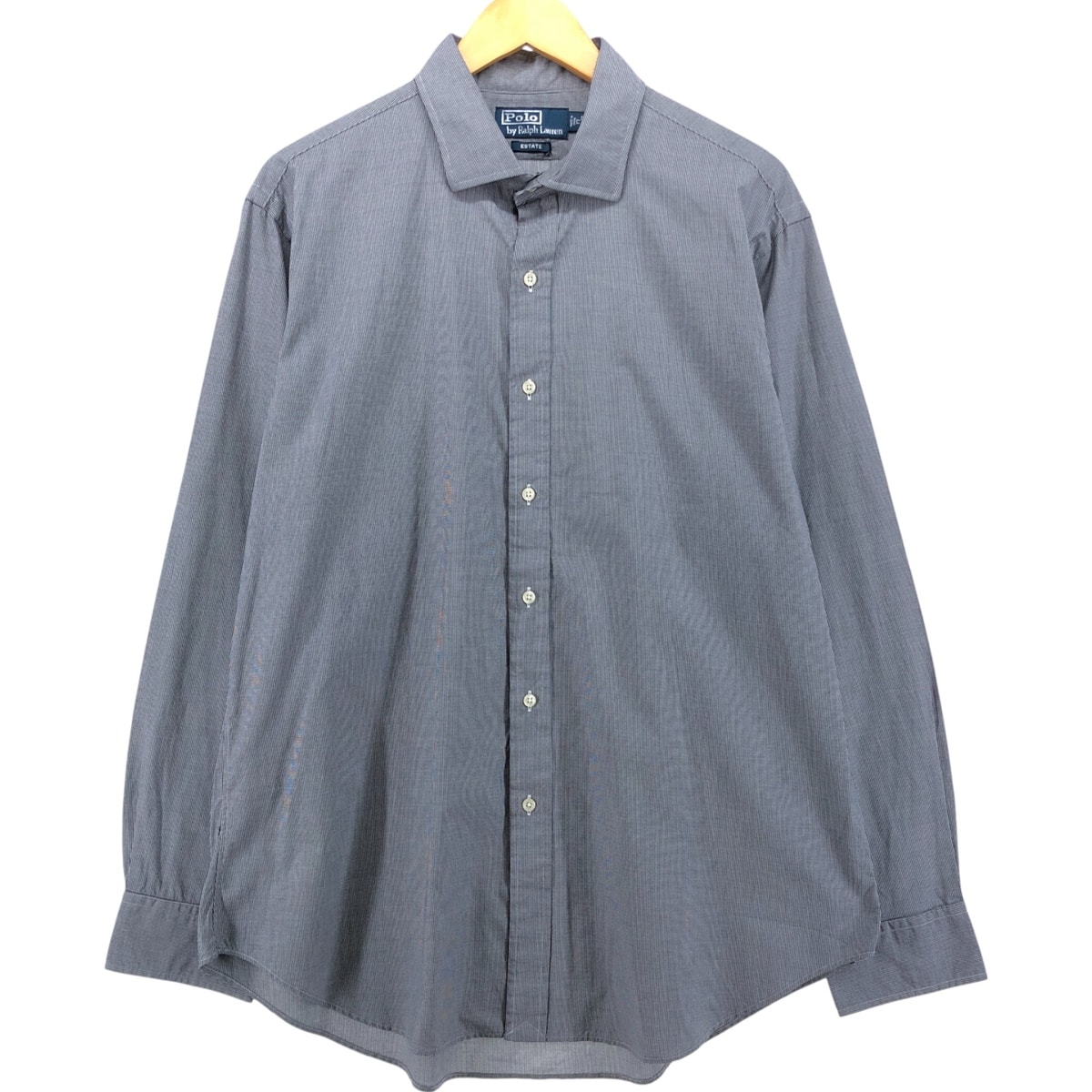 古着 ラルフローレン Ralph Lauren POLO by Ralph Lauren ESTATE 千鳥格子柄 ワイドカラー 長袖 コットンチェックシャツ メンズXL相当/eaa539306