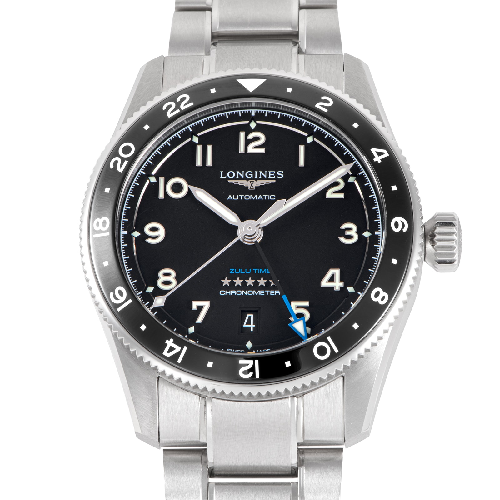 【新品】LONGINES ロンジン スピリット ズールータイム L3.802.4.53.6 ステンレススチール【中古】