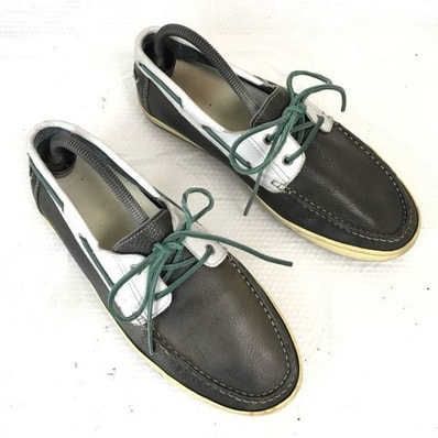 Paraboot (パラブーツ★デッキシューズ【26.5-27.0-27.5程度/ツートン/グレー×白/GRAY×WHITE】sneakers/Shoes/trainers◆G-23