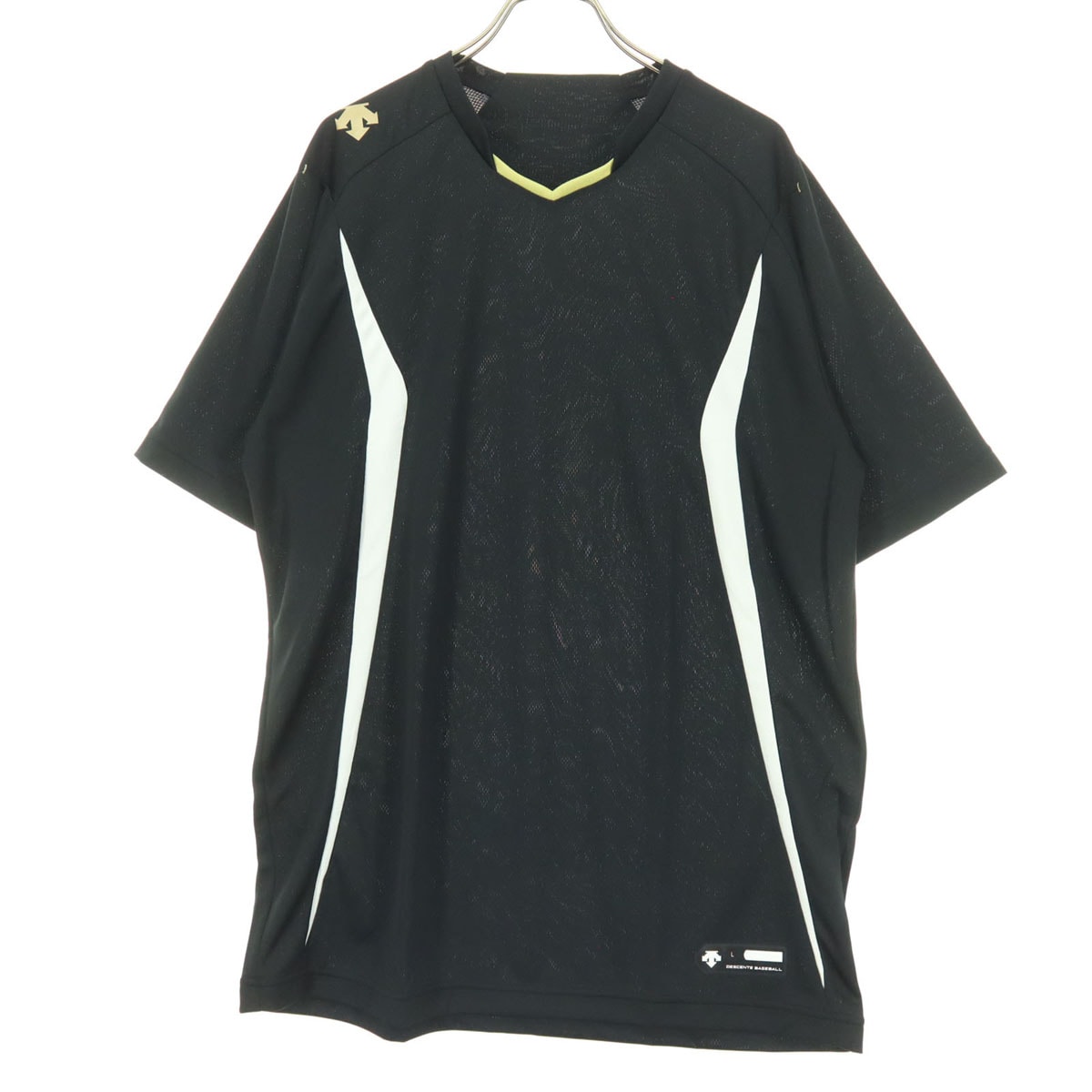 美品 DESCENTE デサント 野球 半袖 シャツ L ブラック