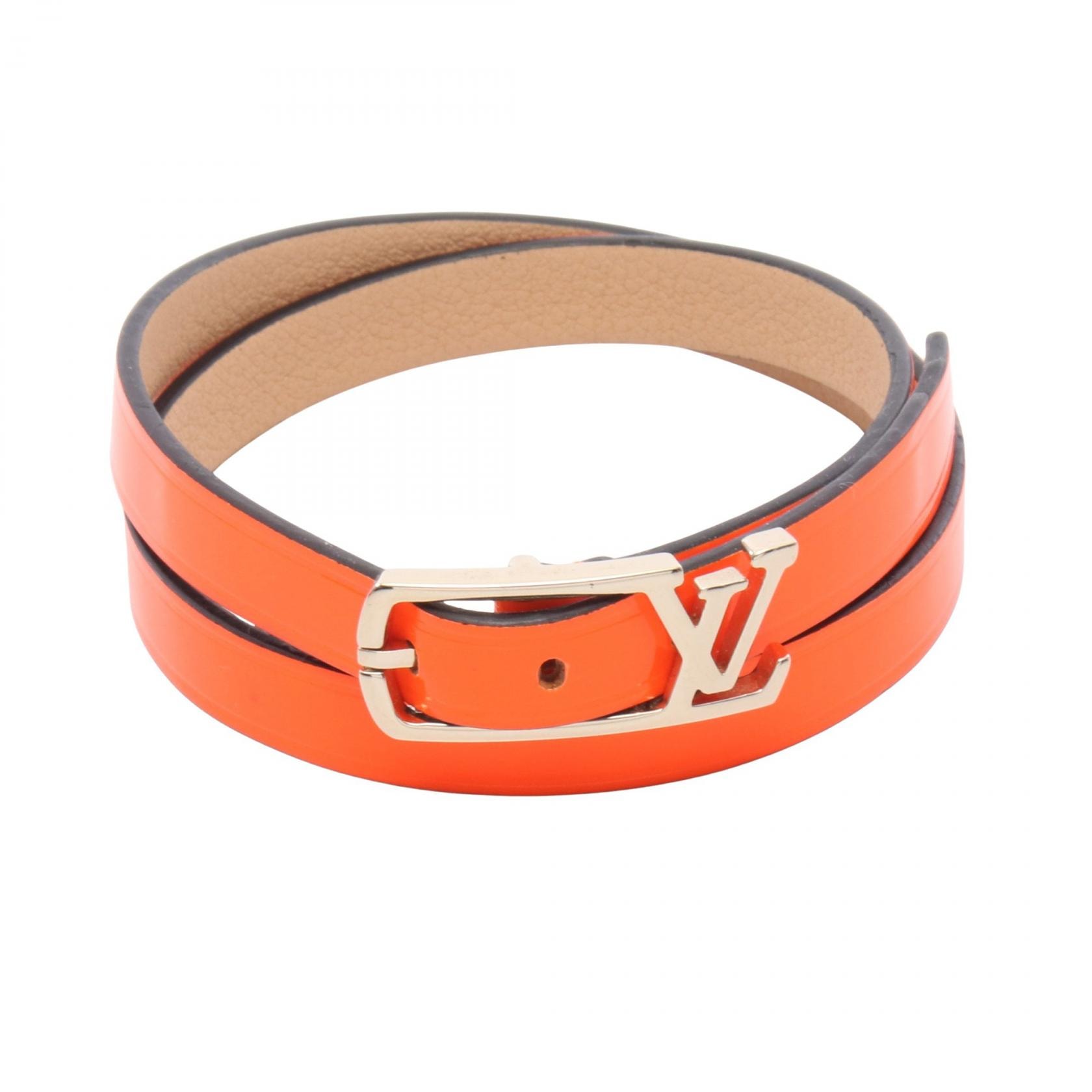 ルイ・ヴィトン LOUIS VUITTON ブラスレ ネオグラム ブレスレット アクセサリー エネメルレザー オレンジ レディース オレンジ系 【中古】
