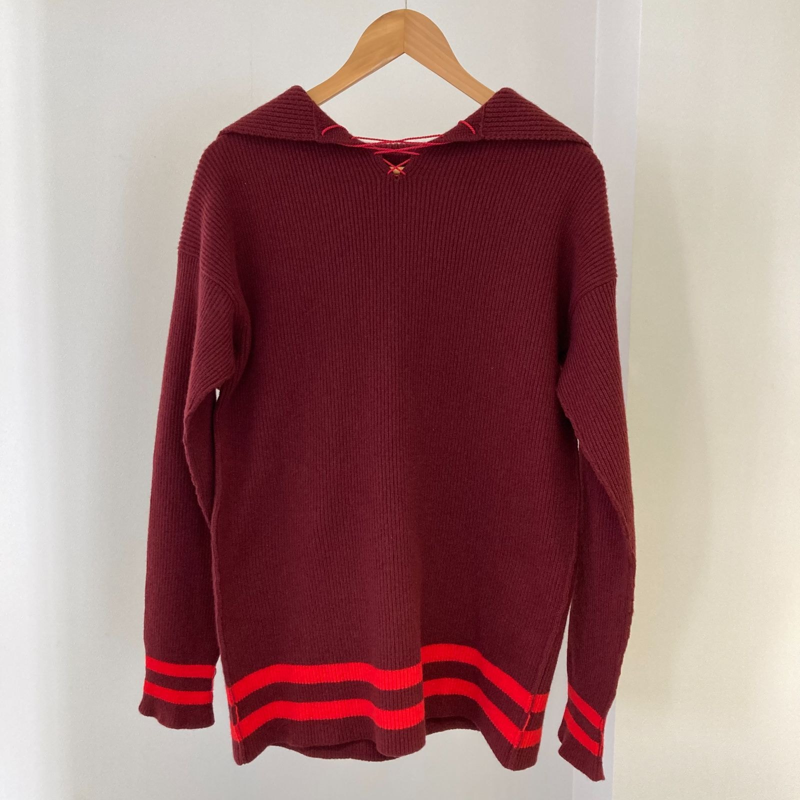 Maison Margiela(メゾン・マルジェラ) セーラーカラー ボーダーニット サイズM レッド